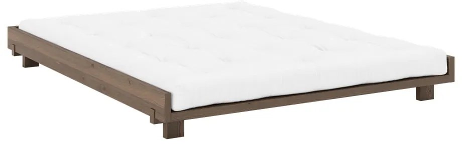 Brązowe łóżko dwuosobowe z litego drewna sosnowego ze stelażem 160x200 cm Social – Karup Design