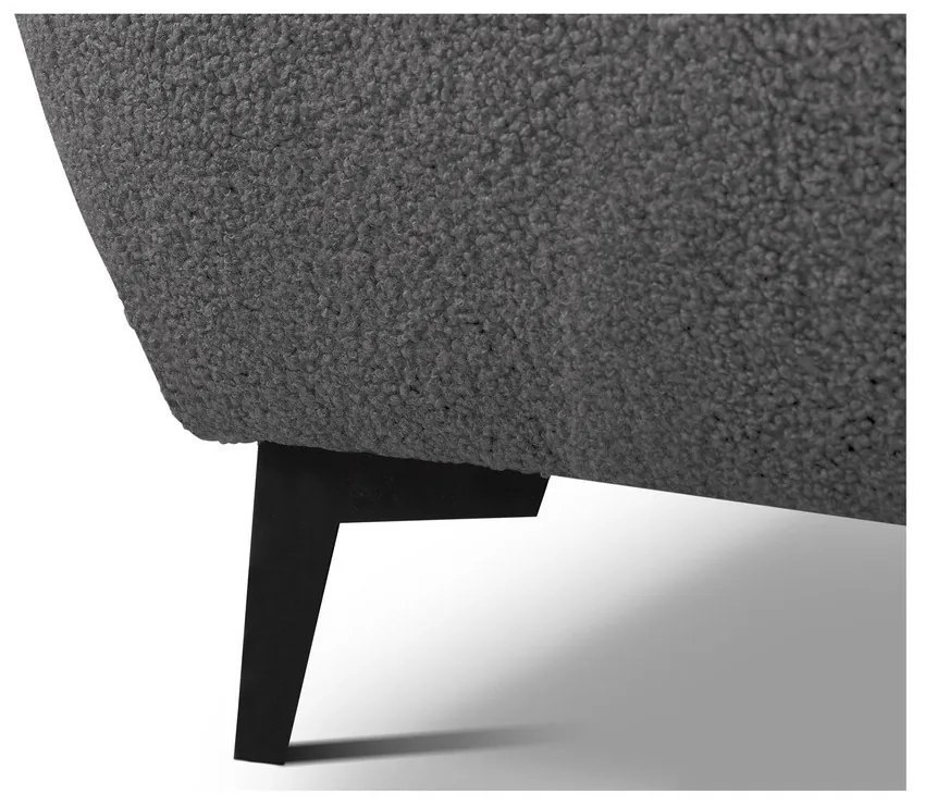 Ciemnoszare tapicerowane łóżko dwuosobowe ze stelażem i schowkiem 180x200 cm Makapu – Makamii