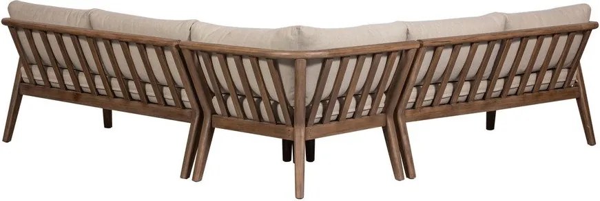 Brązowa tapicerowana sofa ogrodowa (w kształcie litery L) Biam – WOOOD