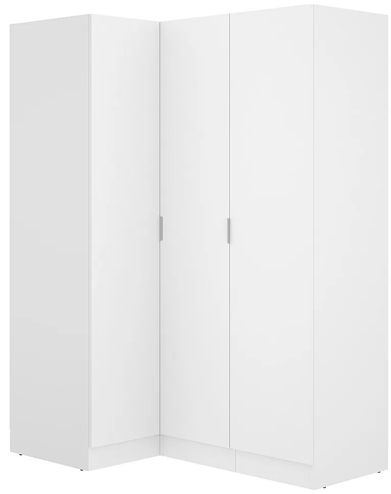 Szafa narożna 3-drzwiowa - szer. 132 cm - Biały - LISTOWEL
