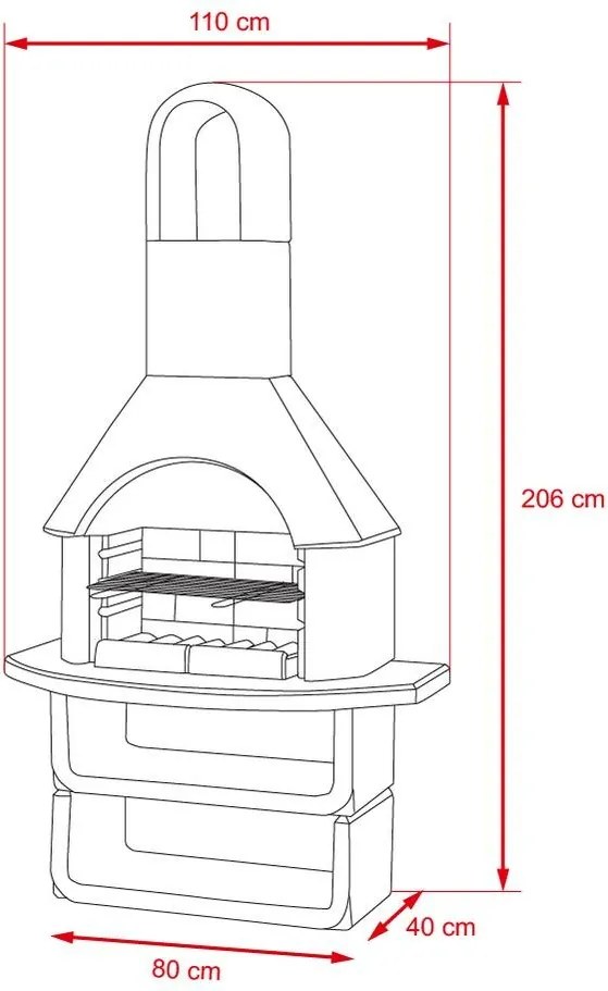Buschbeck Betonowy kominek ogrodowy + grill Cortina