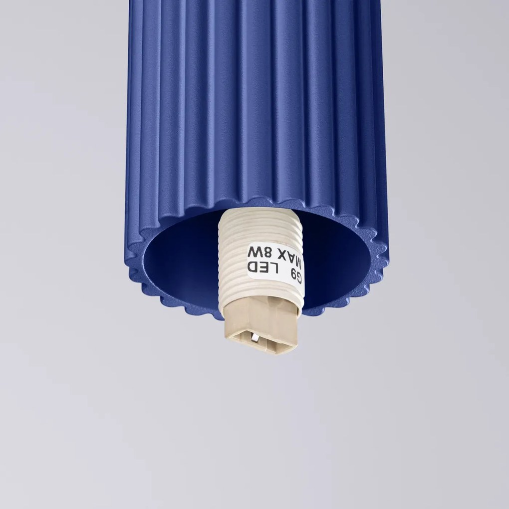 Plafon HALO ultramaryna IP44 ryflowany SOLLUX  LIGHTING