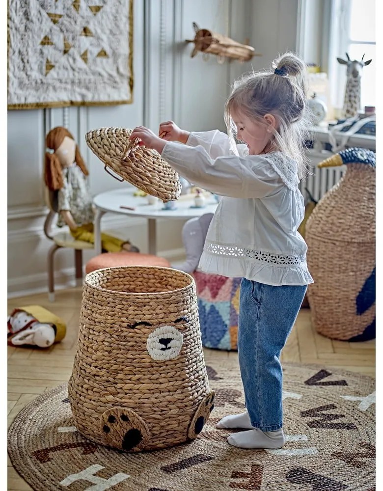 Dziecięcy kosz na zabawki z hiacyntu wodnego w naturalnym kolorze ø 40x57 cm Timone – Bloomingville Mini