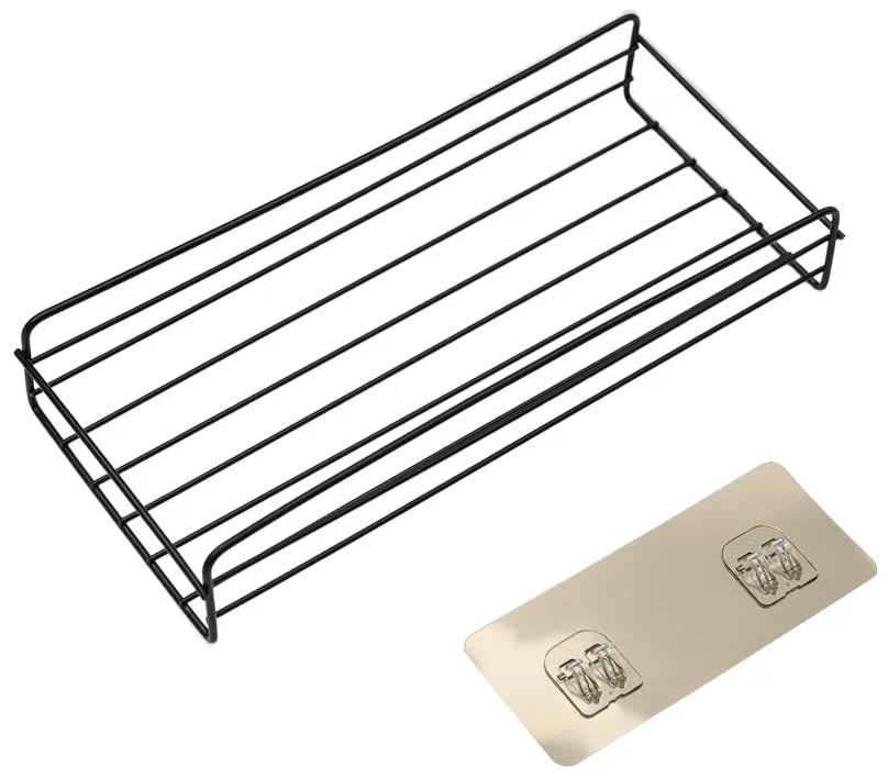 Półka łazienkowa bez wiercenia VIENTO, czarna