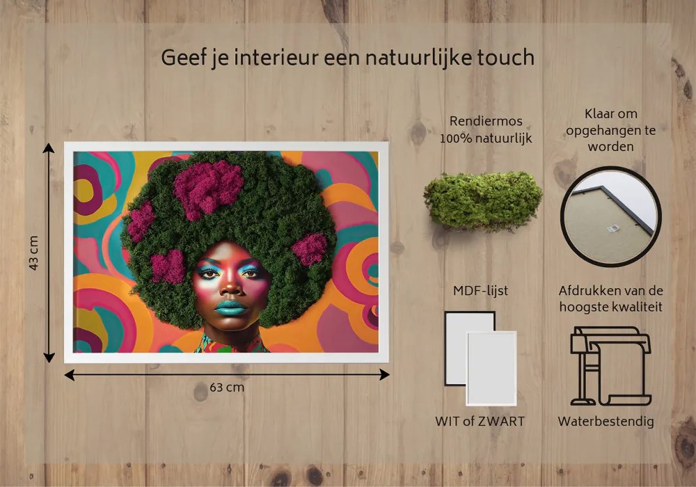 Obraz z mchem Kobieta z afro