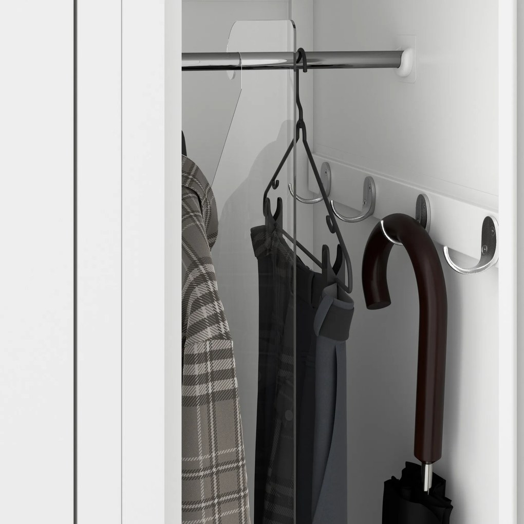 Szafka pracownicza metalowa socjalna czterokomorowa biała: KACPER II, 600 x 1800 x 500 mm