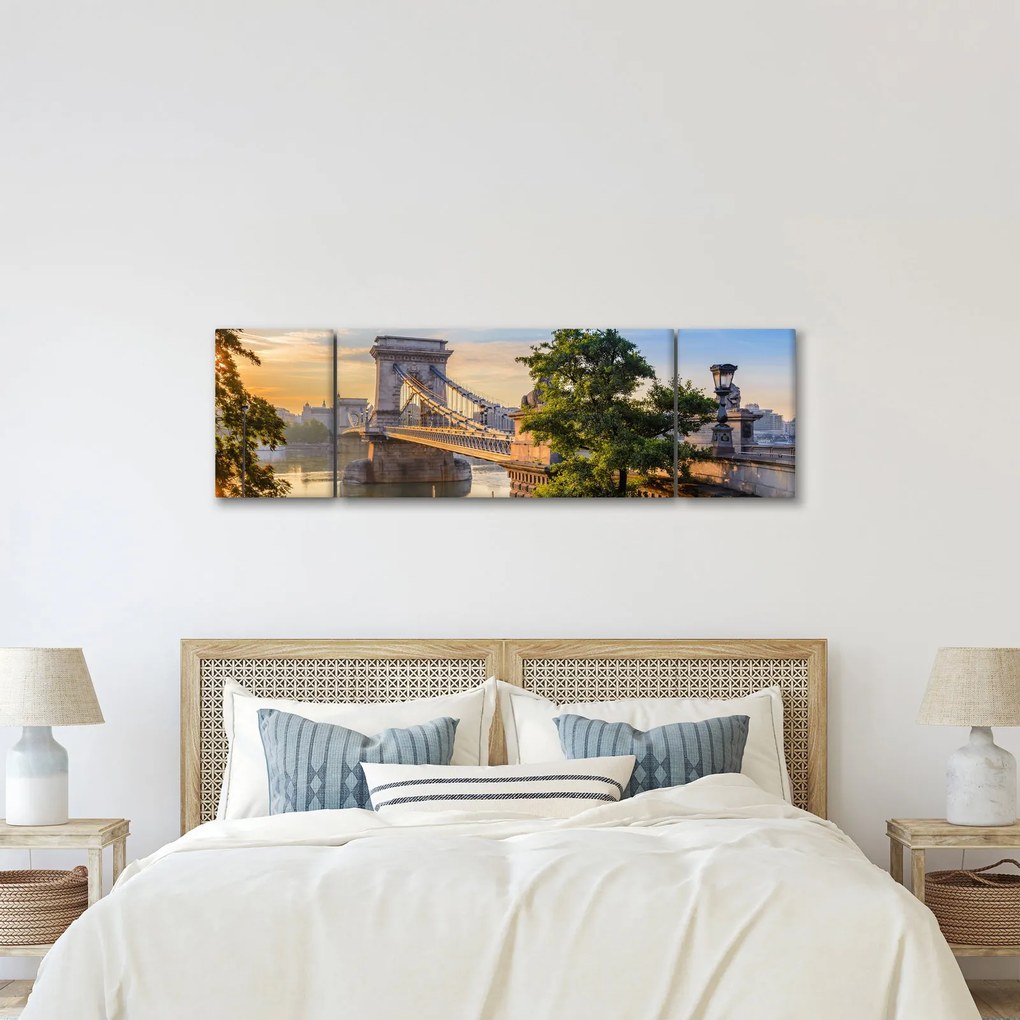 Obraz - Most nad rzeką, Budapeszt, Węgry (170x50 cm)