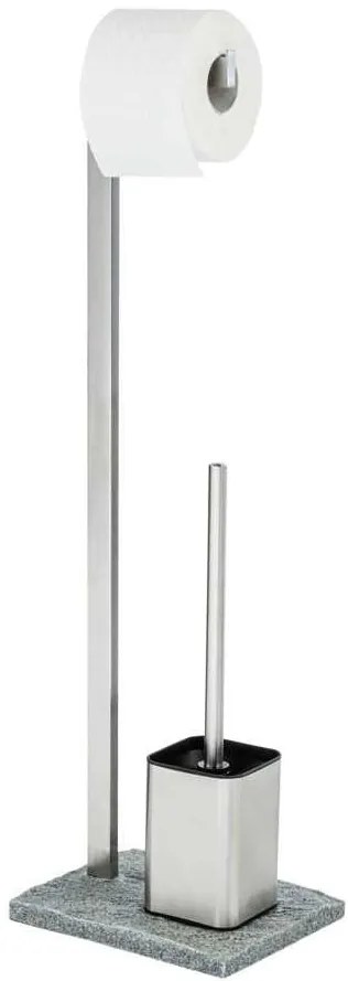 Stojak na papier toaletowy i szczotkę do WC, GRANITE - 2 w 1, WENKO