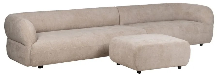 Beżowa sofa z tkaniny szenilowej lewostronna 199 cm Minimal – Ixia