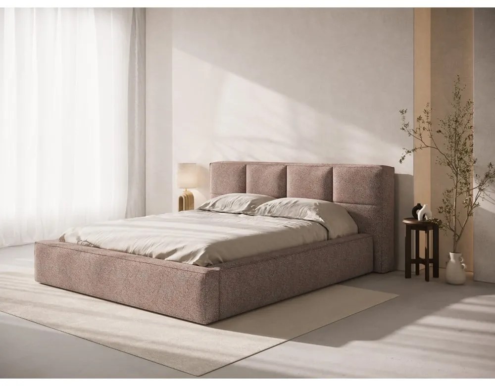 Jasnoróżowy tapicerowany zagłówek 150,5x100 cm Darren – Micadoni