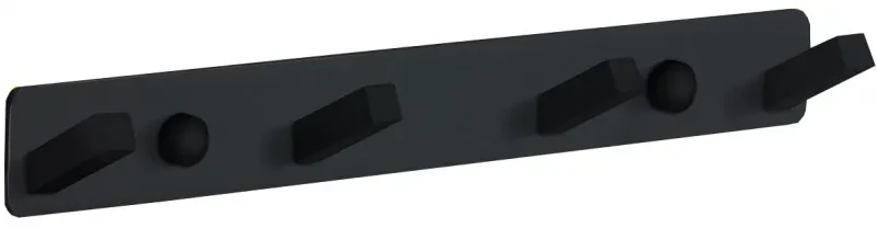 Mexen poczwórny haczyk na ręcznik, czarny - 709174-70