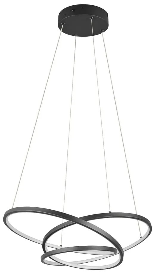 Lampa wisząca LED ze ściemniaczem w kolorze matowej czerni Darvin – Trio