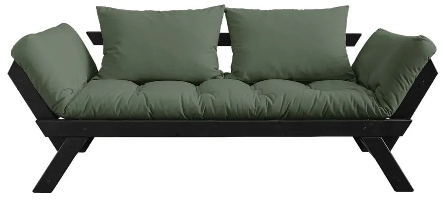 Sofa rozkładana z zielonym pokryciem Karup Design Bebop Black/Olive Green
