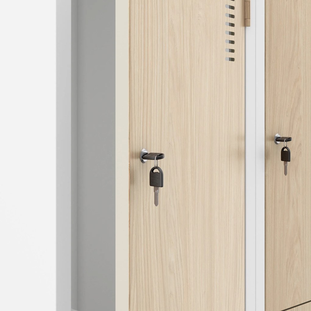 Szafa ubraniowa typu L JULIA, 800 x 1850 x 450 mm, Eco Design: biała/dąb sonoma