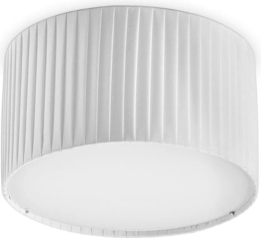 Lampa sufitowa VORADA w stylu nowoczesnym - ?r. ø30 cm - LED COB AC 12W - 1030 lm Y 3K - IP20 - syntetyczny plisowany klosz wst?gowy - stal i biel