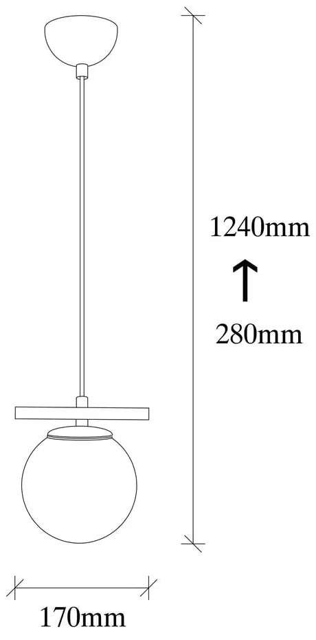 Biała/czarna lampa wisząca ze szklanym kloszem ø 15 cm Üzüm – Opviq lights