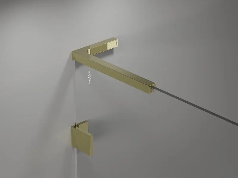 Mexen Lunar L ścianka prysznicowa Walk-in prawa 60 x 200 cm, transparent 8 mm, złota - 830L-060-000-50-00-P