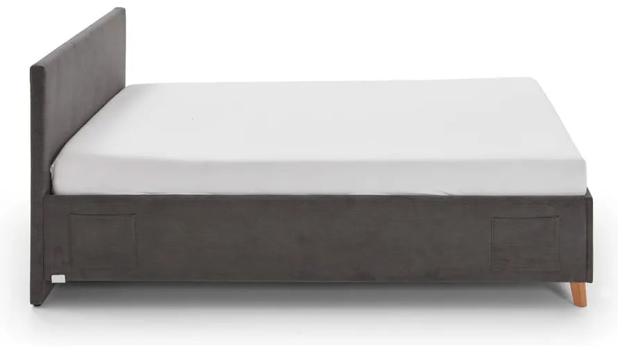 Antracytowe tapicerowane łóżko dziecięce bez stelaża 90x200 cm Cool – Meise Möbel