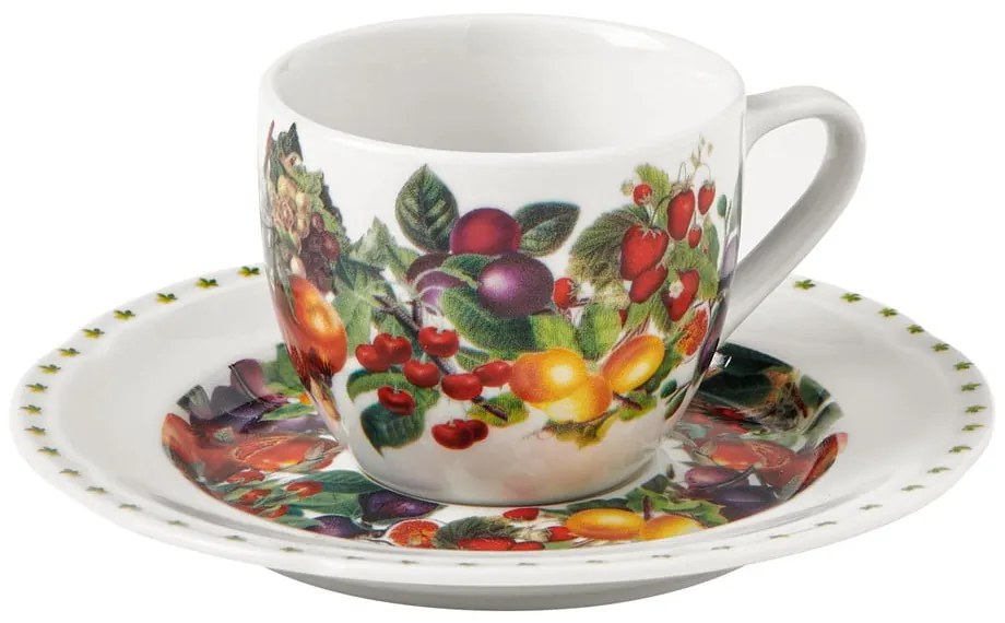 Zestaw 4 porcelanowych filiżanek ze spodkami Brandani Le Primizie