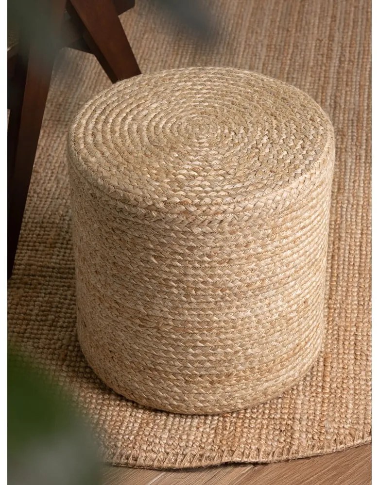 Puf w naturalnym kolorze Jutta Gold – Hanse Home