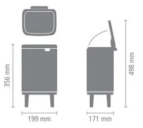 Stalowy kosz na śmieci w kolorze matowej czerni 4 l Bo Hi – Brabantia