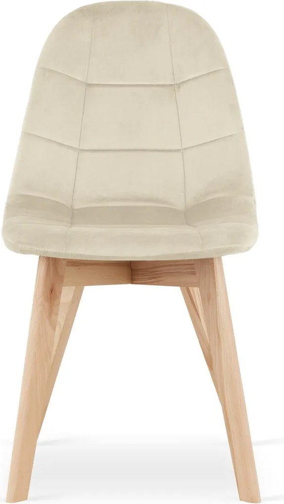 PROMOCJA Beżowe aksamitne krzesło do jadalni BORA II jakość