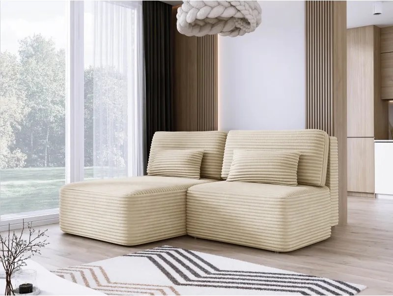 Narożnik TILIA wolnostojący układ L strona Lewa z funkcją spania w tkaninie Tilia 03