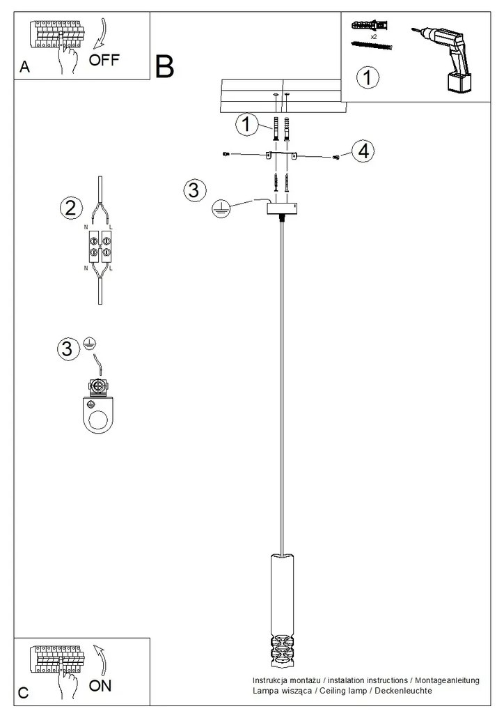 Lampa wisząca LIRO 1 biała SOLLUX LIGHTING
