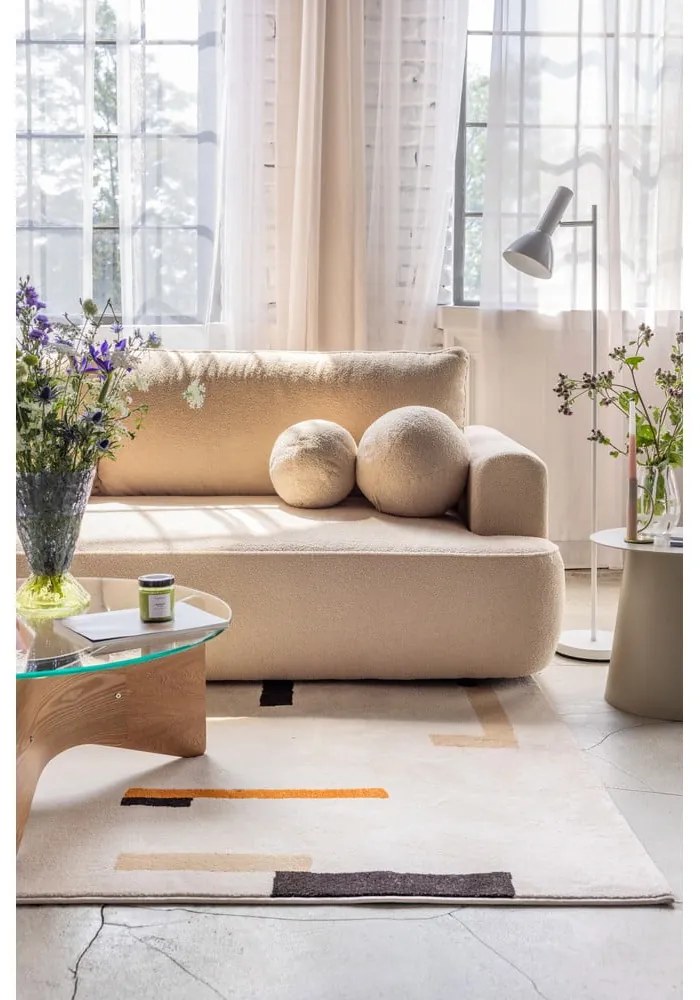 Niebieska rozkładana sofa z materiału bouclé 247 cm Quinoa – Bonami Selection