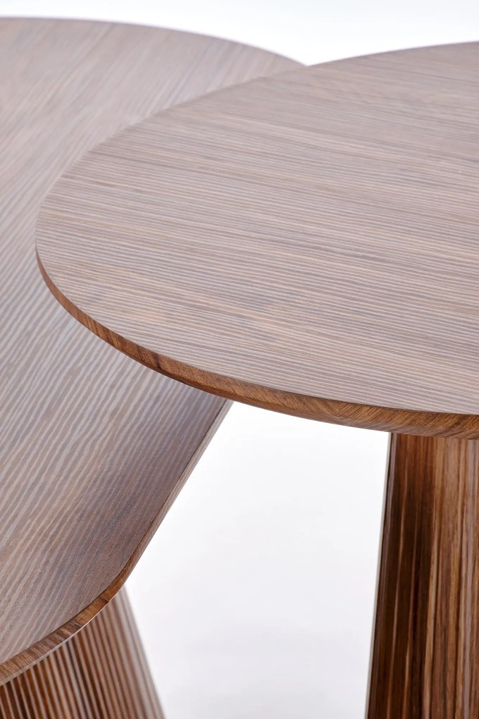 Mała ława okrągła orzechowa MDF 60/55 cm GISELA S