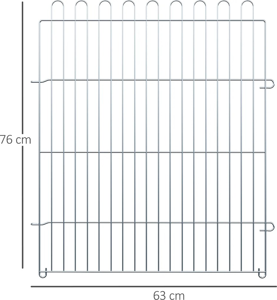 PawHut Kojec dla Szczeniąt Metalowy Wybieg Bezpieczny 63x76 cm Srebrny | Aosom PL