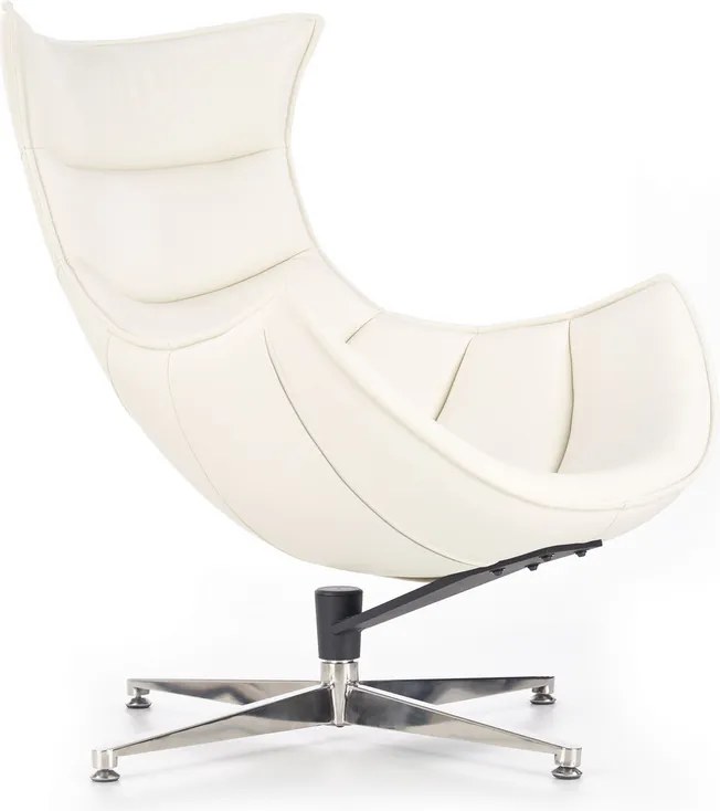 Biały fotel wypoczynkowy ze skóry Luxor