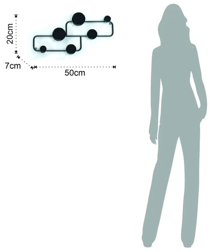 Czarny wieszak ścienny Anya – Tomasucci