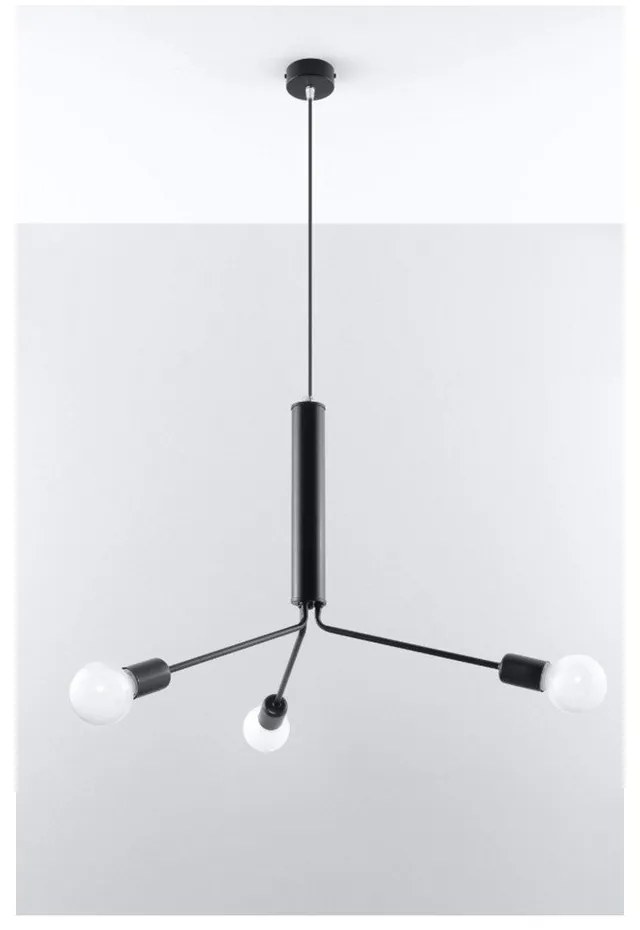 Czarna lampa wisząca z metalowym kloszem ø 74 cm Donato – Sollux