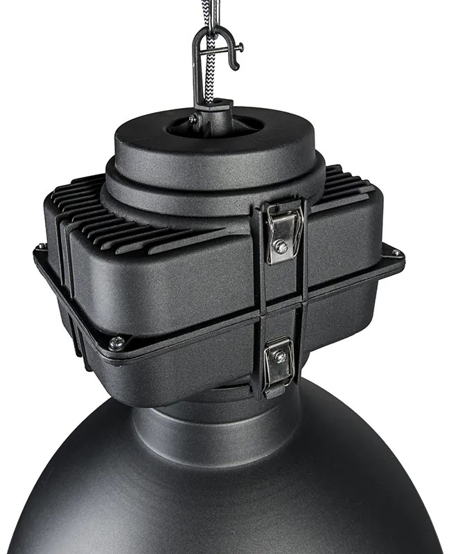 Inteligentna lampa wisząca w stylu industrialnym czarna 53 cm w komplecie z żarówką A60 Wifi - SickoPrzemysłowy Oswietlenie wewnetrzne