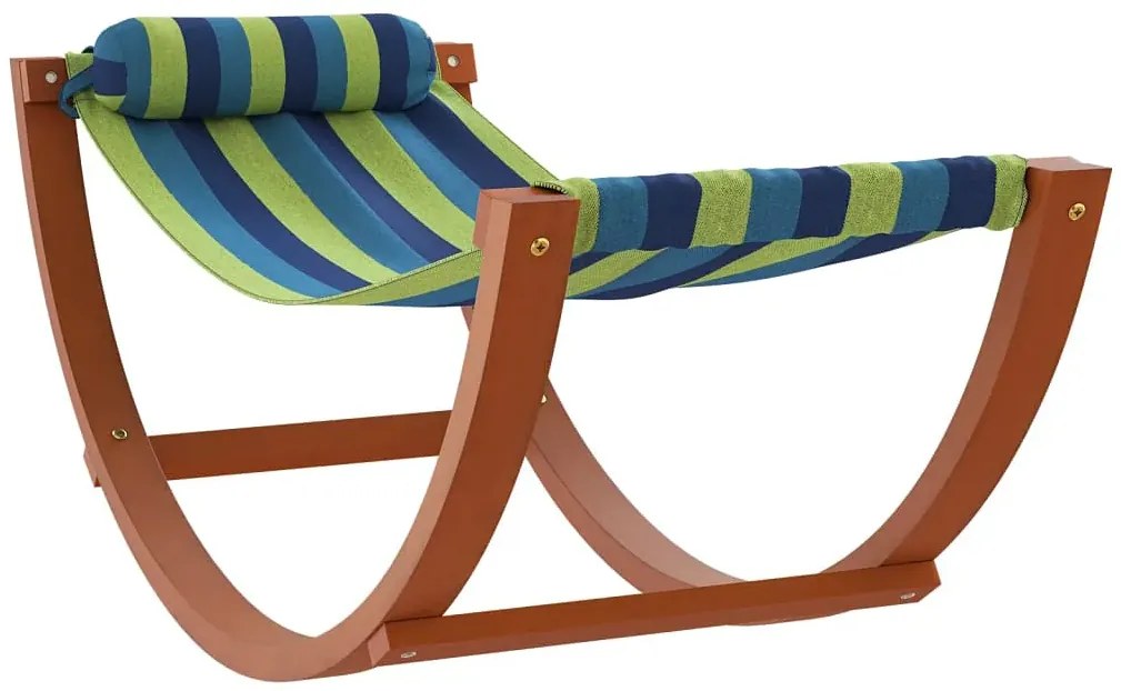 Zielono-niebieski leżak dziecięcy z drewnianym stelażem B6-S29