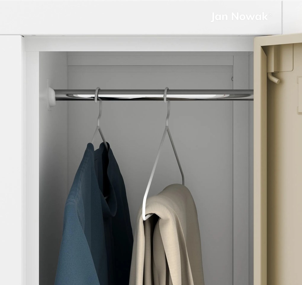 Szafka pracownicza socjalna biała/złoty dąb: Eco Design 6-drzwiowa IGOR