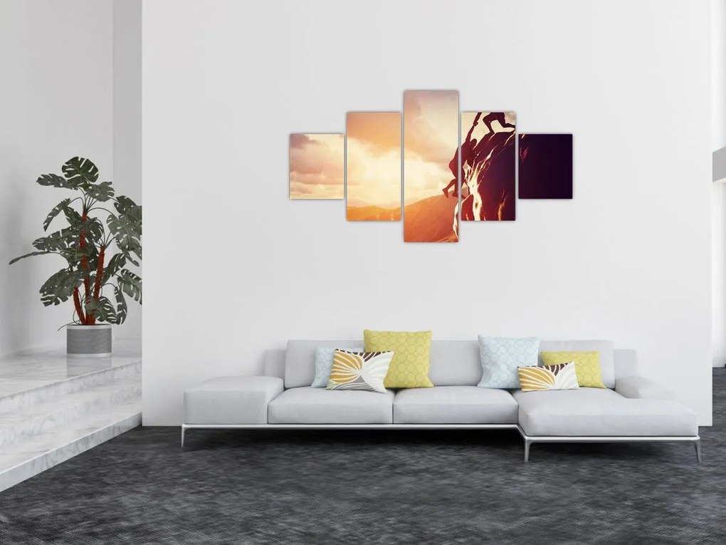Obraz -Wspinacze (125x70 cm)