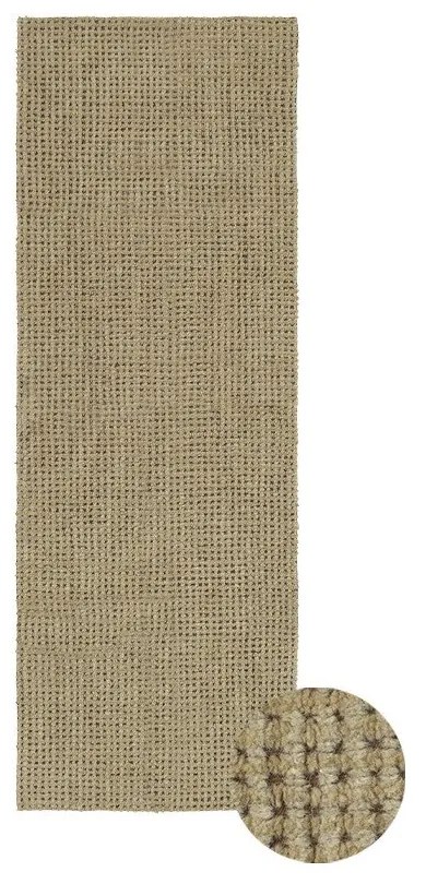 Wełniany chodnik odpowiedni do prania/tkany ręcznie w kolorze khaki 80x230 cm Unexpected Wool – Lorena Canals