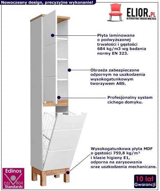 Słupek Łazienkowy Z Koszem S1-P43