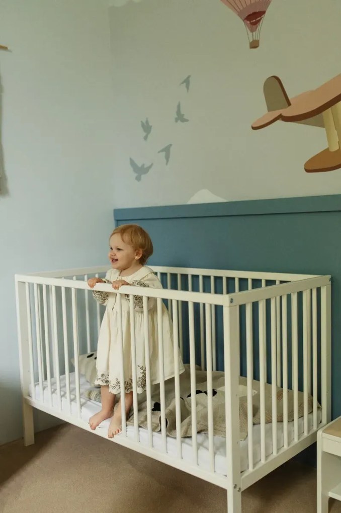 Łóżeczko dziecięce NINA 120x60 białe LITTLE SKY