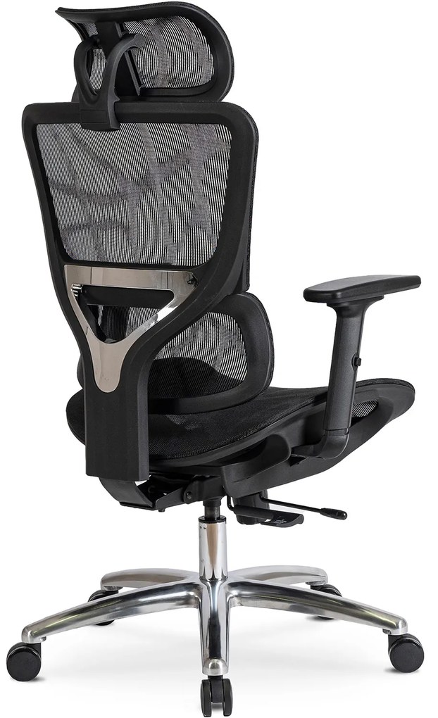 Fotel Biurowy Ergonomiczny Obrotowy ROYAL Czarny Nowoczesny