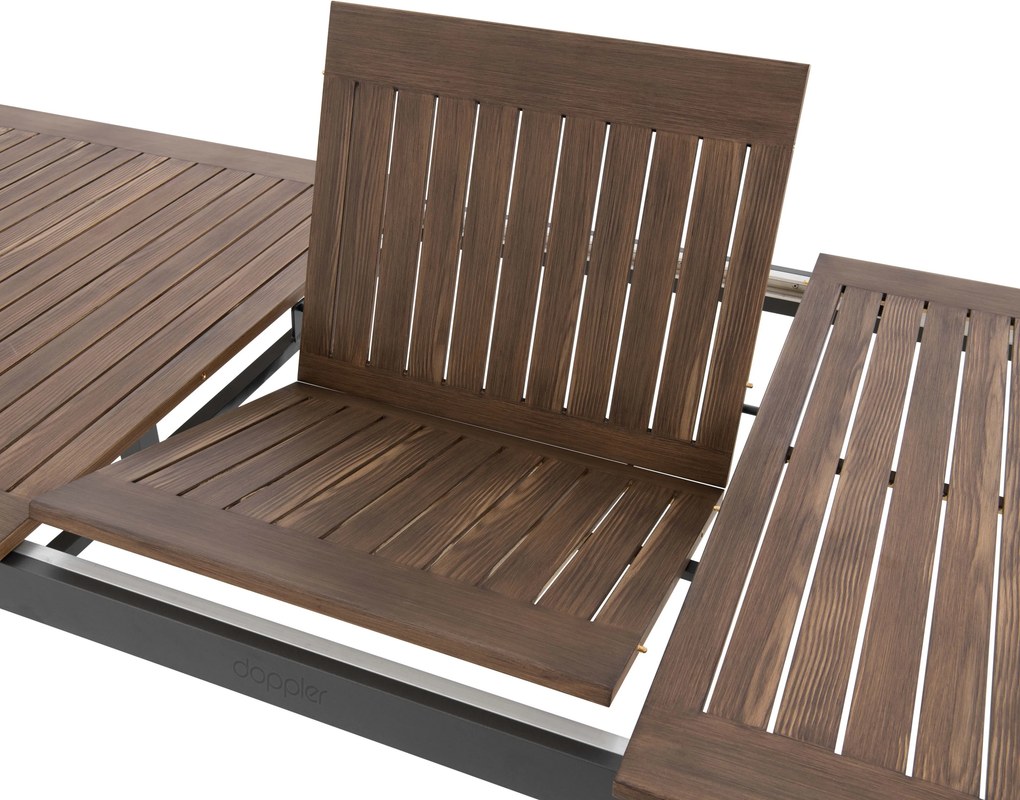 Doppler EXPERT WOOD Plus - ogrodowy rozkładany stół aluminiowy 150/210 x 90 x 75,5 cm - Towar z drobną wadą (N640)