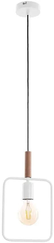 Biała pojedyncza lampa wisząca w stylu industrialnym - D222 N3-S43