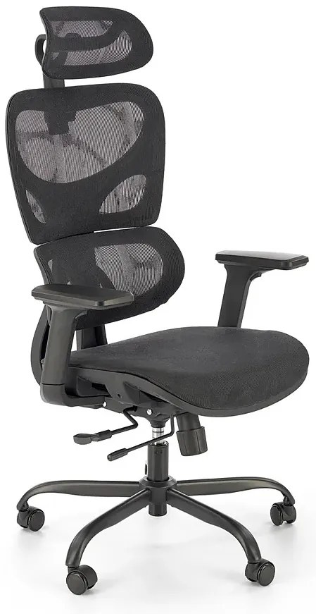 Fotel Obrotowy Czarny Nowoczesny E6-T96