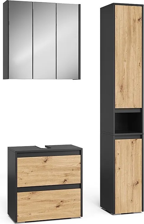 Zestaw mebli łazienkowych antracyt/artisan 60.1x30.1x62 majest