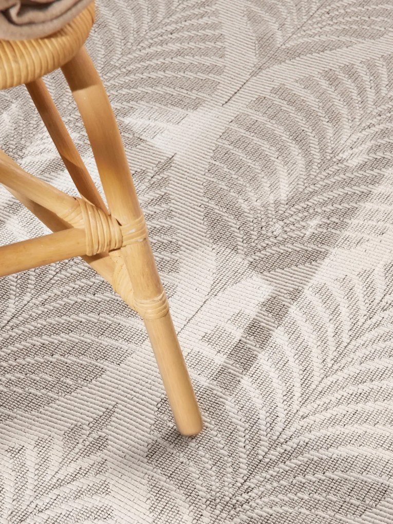 Dywan zewnętrzny dwustronny Duet Liście szaro-kremowy 160 cm x 230 cm