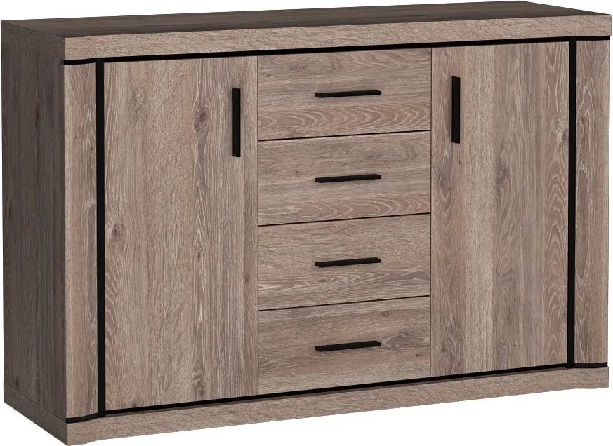 Komoda MALAGA 137 cm do Salonu Sypialni Brązowy