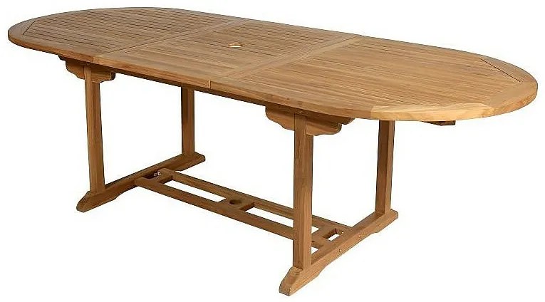 Ogrodowy stół jadalniany , rozkładany – Drewno tekowe – dł. 180-240 cm - BYBLOS II marki MYLIA