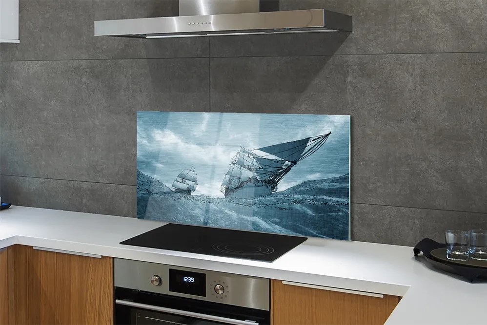 Szklany Panel Statek podczas Sztormu